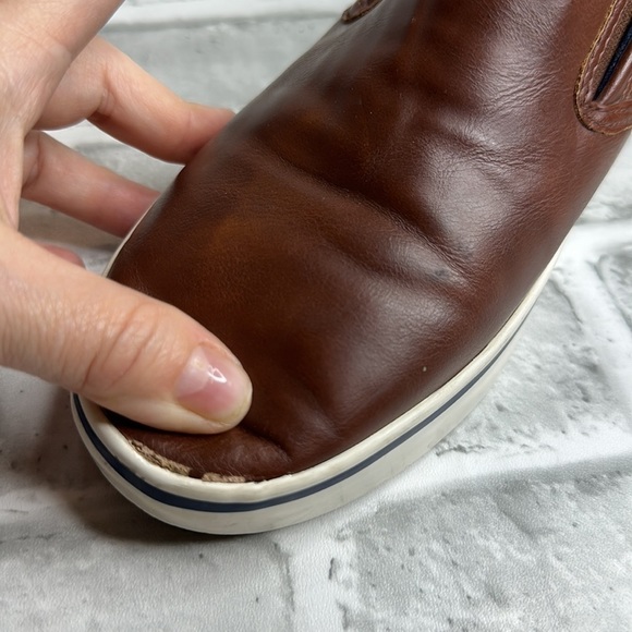 Nautica boys dark brown‎ leather slip on shoes. Size 4. Gently used condition. - Picture 7 of 7
